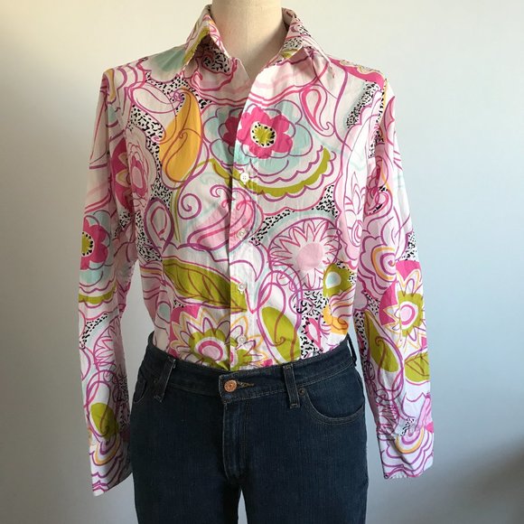 Craig Taylor - Pink & White Paisley / Floral Top - Picture 5 of 8